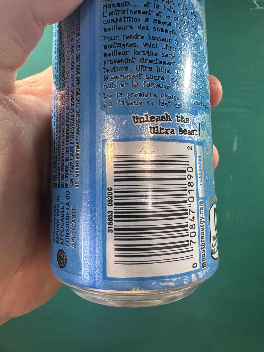 Monster Energy Ultra Blue SKU 0520C (vuota)