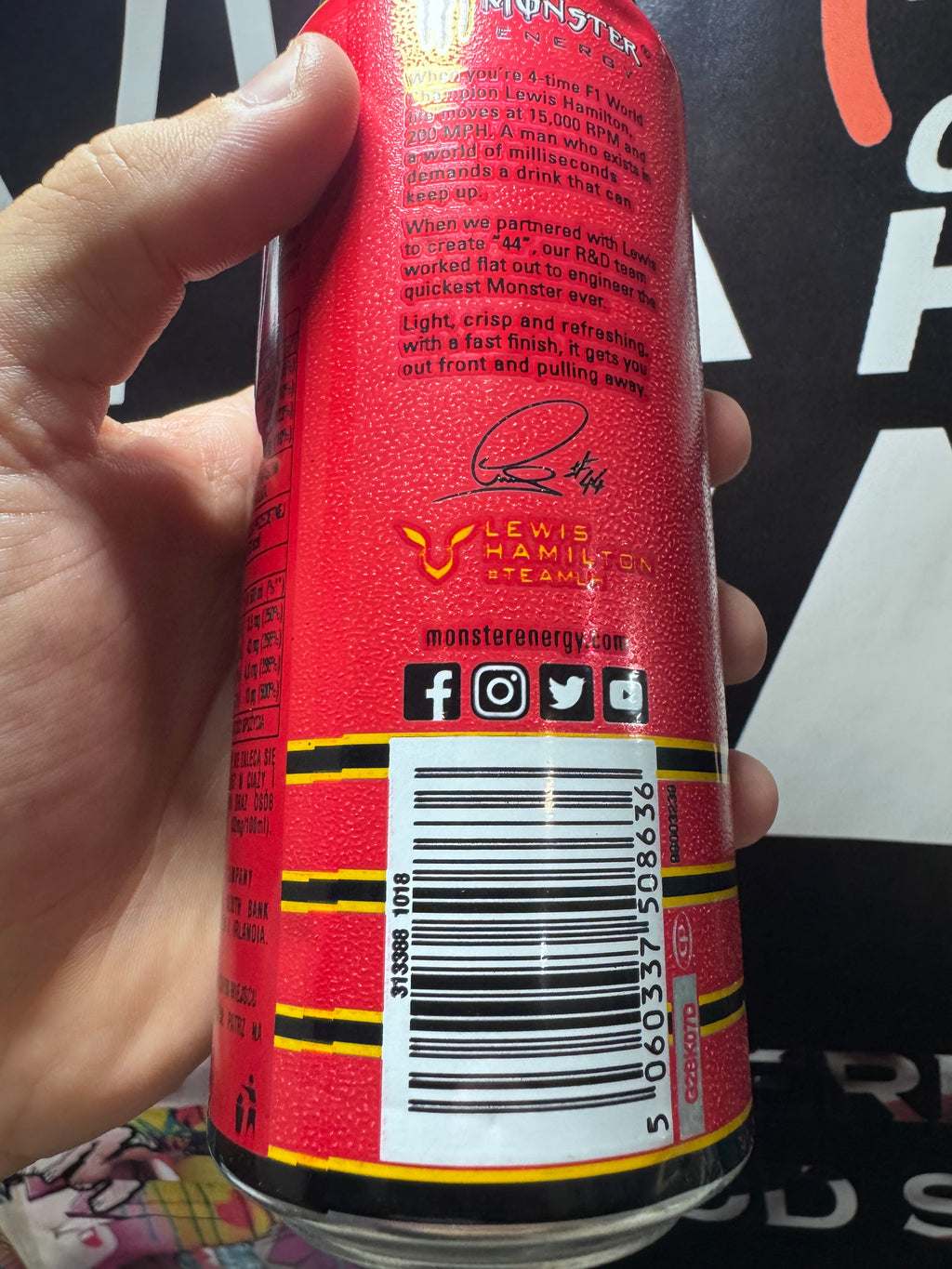 Monster Energy Lewis Hamilton 3 stelle Polonia (vuota) sku 1018